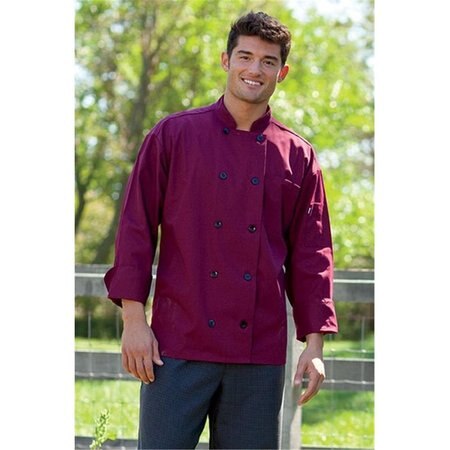 NATHAN CALEB Moroccan Chef Coat 10 Buttons in Burgundy - 4XLarge NA2499309